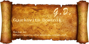 Gyurkovits Dominik névjegykártya